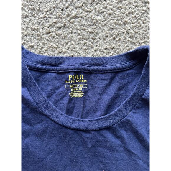 3XB Polo Ralph Lauren Logo Paint-Splatter T-Shirt Big and Tall Blue Polo Graphic - Picture 3 of 6